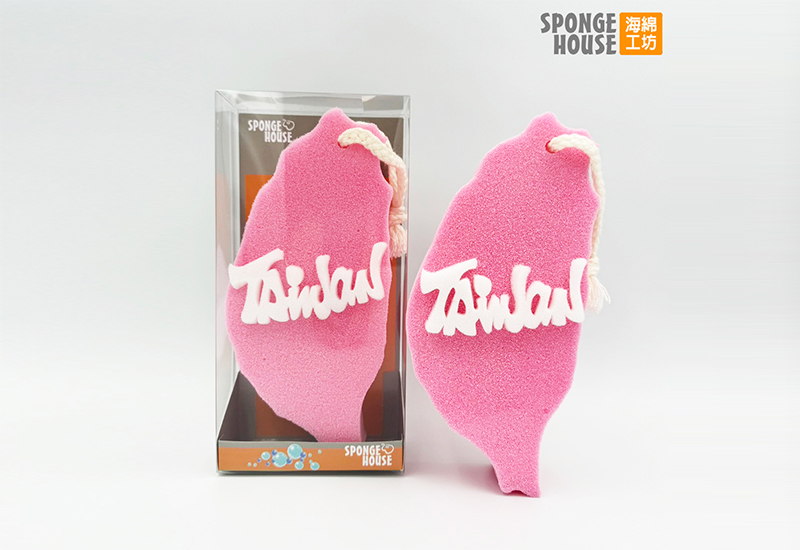 海綿工坊-TAIWAN沐浴海綿(粉) 台灣造型海綿